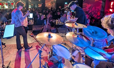 Our band performing live